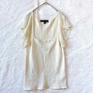Ralpon Sleeve Elegant Lace Knit Sheer Top
